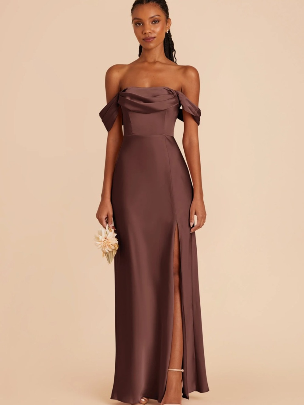 Birdy Grey Mia Bridesmaid Dress (chocolate brown / matte satin)